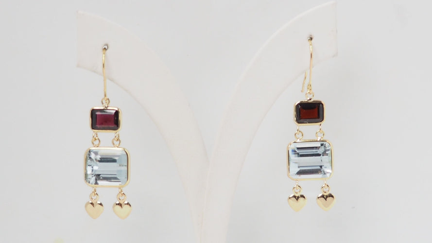 Boucles d'oreilles Boucles d'oreilles Aigue-marine Grenat 58 Facettes 32333