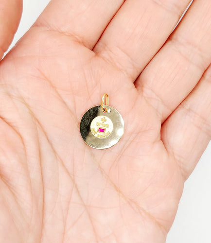 Pendentif AUGIS - Pendentif médaille d'amour or jaune "plus qu'hier moins que demain" 58 Facettes J7525X0000