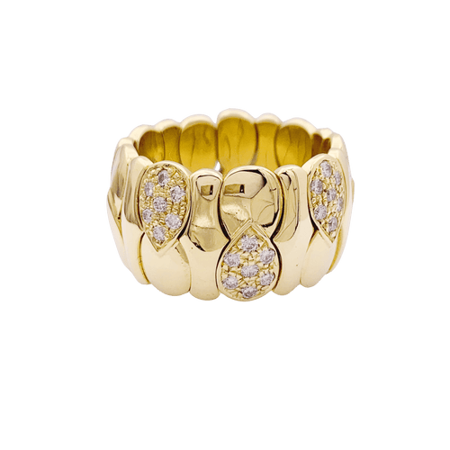 Bague 56 Bague or jaune, diamants. 58 Facettes 34470