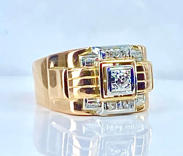 Bague 52 Bague Tank en or jaune et diamants 58 Facettes AB652