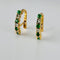 Boucles d'oreilles Boucle d'oreille en or jaune avec diamants et émeraudes 58 Facettes 2505020