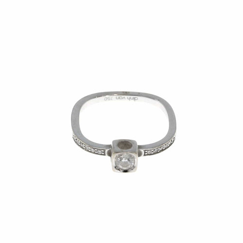 Bague 51 DINH VAN - Bague Le Cube PM or blanc et diamants 58 Facettes 76387