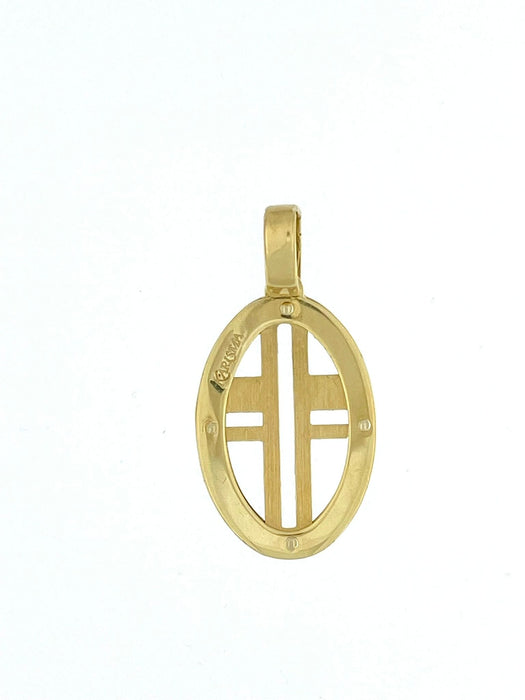 Pendentif Pendentif - croix italienne moderne en or jaune 58 Facettes