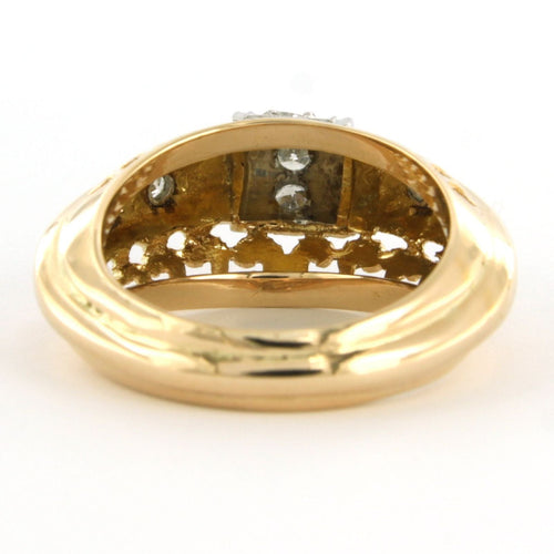 Bague 55 Bague rétro en or et platine avec diamant taille simple jusqu'à 0,35 ct 58 Facettes