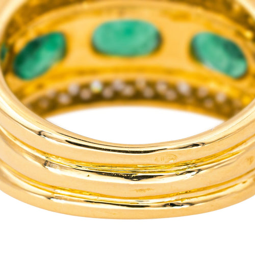 Bague 54 Bague Or jaune Emeraude, Diamant 58 Facettes 4354721CN