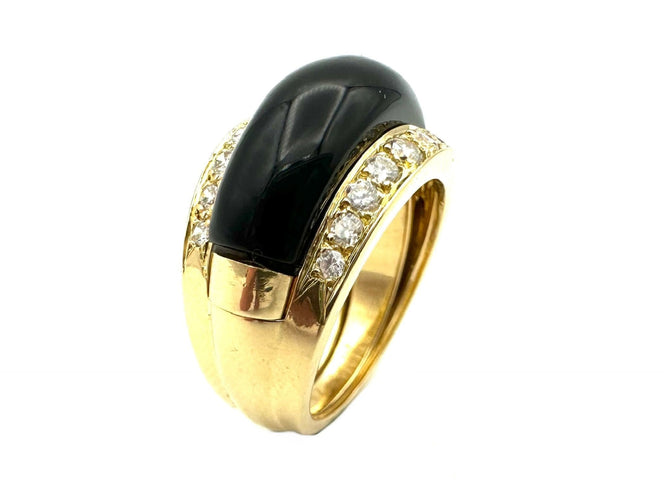 Bague 53 VAN CLEEF & ARPELS. Collection "Arlequine", bague vintage or, diamants, onyx ou nacre 58 Facettes