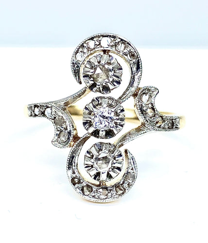 Bague 51 Bague en or 18 carats et diamants, vers 1900 58 Facettes AB178
