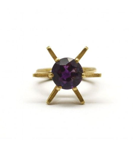 Bague 53 Bague géométrique - Or & Améthystes 58 Facettes 190130R