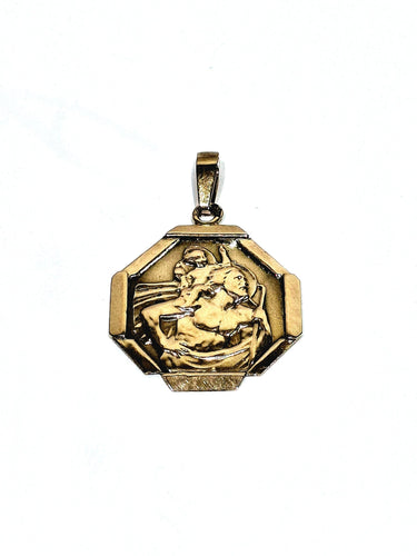 Pendentif Médaille Saint Christophe Or Rose 58 Facettes