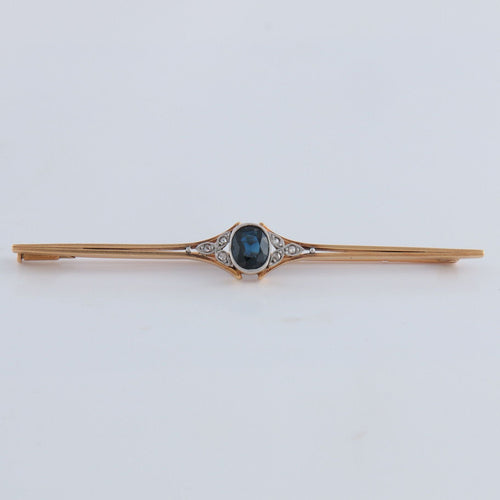 Broche Broche or jaune, saphir et diamants 58 Facettes