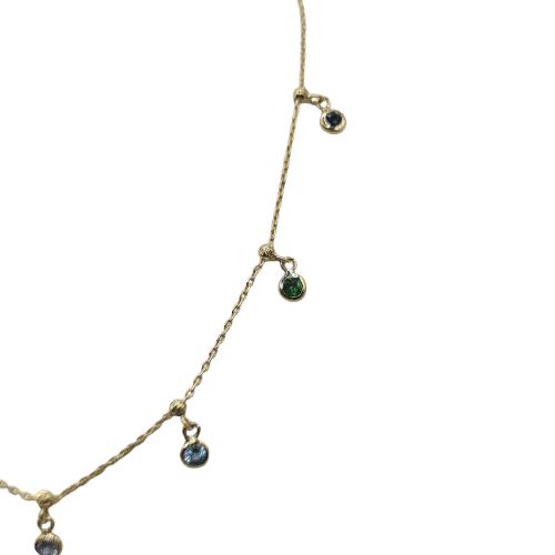 Halsband Halsband i 18 karat gult guld infattat med flerfärgade safirer 58 Facettes