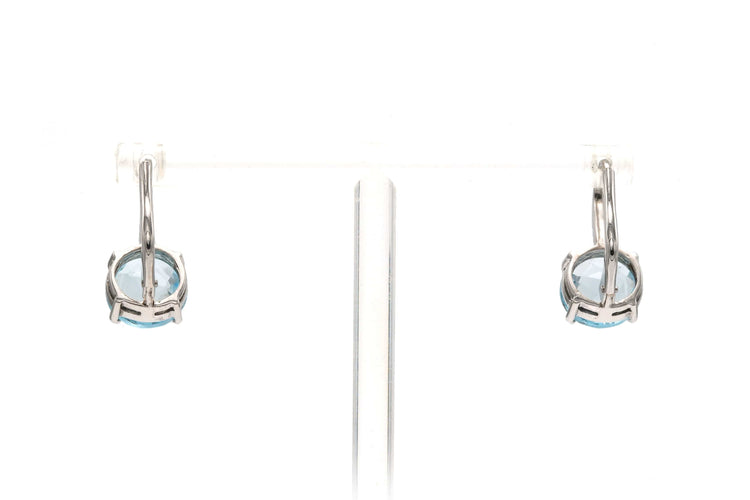 Boucles d'oreilles Boucles d'oreilles contemporaines or blanc serties de topazes et de diamants 58 Facettes 22846