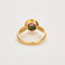 Bague 55 Bague or jaune ciselé, turquoise et pierre violette 58 Facettes EVR25714