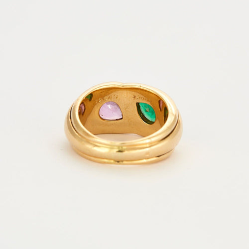 Bague BAGUE BULGARI VINTAGE EMERAUDE & SAPHIR ROSE 58 Facettes 32700041