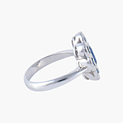 Bague 54 Bague style Art Déco Saphirs Diamants 58 Facettes AB7