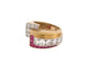 Bague 50 bague tank art deco sertie diamants 1.1ct rubis t50 en or jaune platine 8gr 58 Facettes 269295