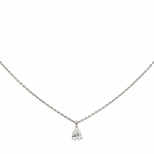 Collier Collier Solitaire Or blanc Diamant 58 Facettes 3747943CN