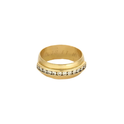 Bague 56 Bague jonc en or jaune 18K diamants 58 Facettes ALE42765