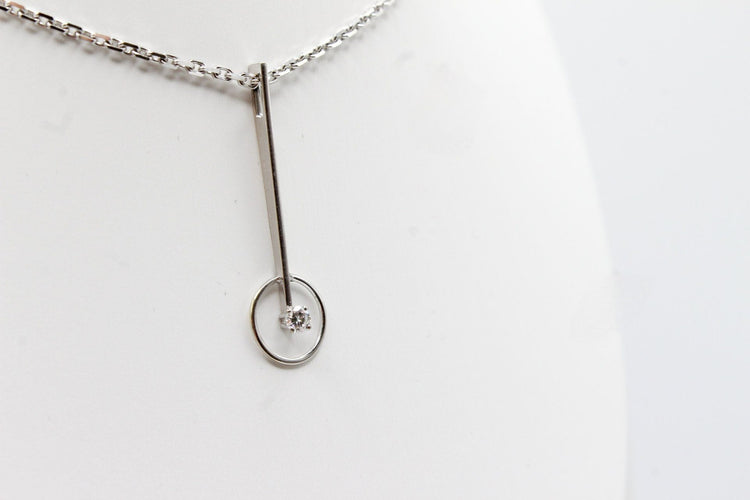Pendentif Pendentif tige or blanc, diamant 58 Facettes 240645