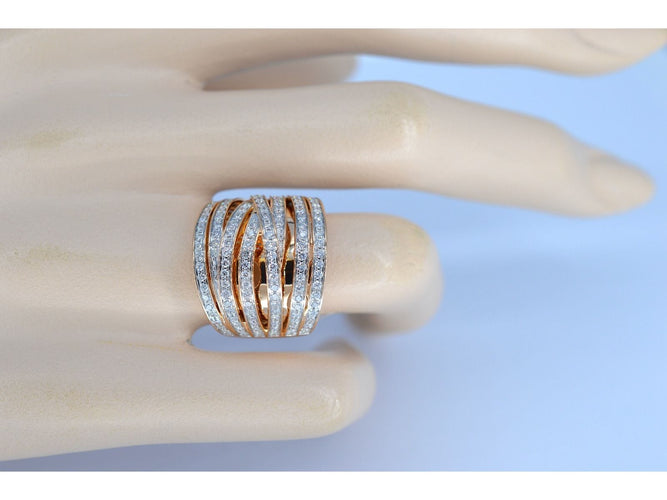 Bague 54 Bague en or rose sertie de diamants taille brillant 58 Facettes 2178