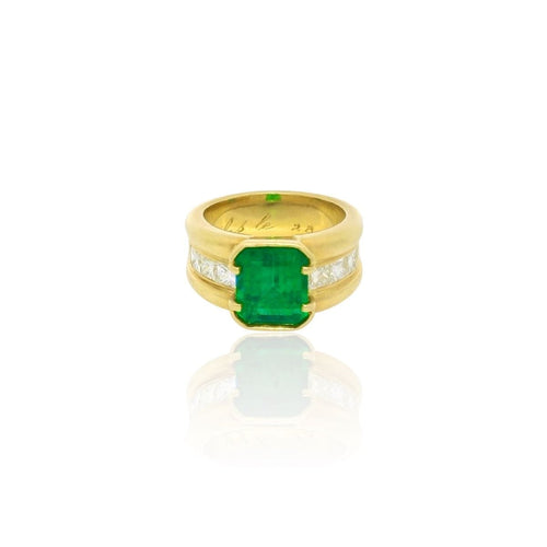 Bague 51 Bague émeraude et diamant de Zambie de 6,65 carats 58 Facettes