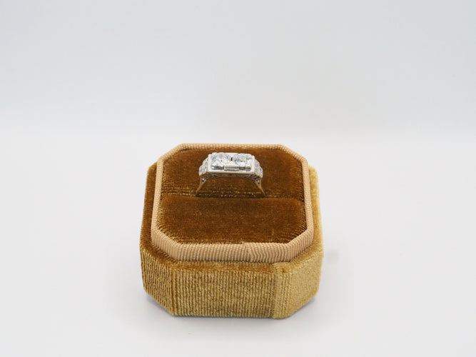 Bague 57 Bague Art Déco Platine Diamants 58 Facettes 4530