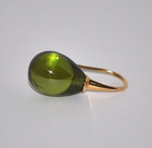 Boucles d'oreilles Boucles D'Oreilles Pendantes Quartz Olive Et Or Jaune 58 Facettes