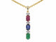 Pendentif Pendentif en or jaune avec pierres précieuses multicolores et diamants 58 Facettes 2277