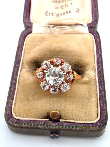 Anello oro giallo con diamanti importanti 58 Facettes