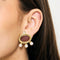 Boucles d'oreilles Paire de boucles d'oreilles en or jaune, cornaline, diamant et perles de culture 58 Facettes LP1160