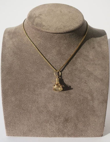 Pendentif Pendentif sceau Citrine chiffrée MR Or rose début XIXe 58 Facettes