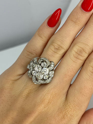 Bague 50 Bague ancienne or et platine diamants 2,90 ct 58 Facettes 67201