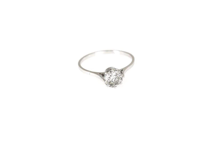 Bague 60 Bague ancienne en platine avec un diamant taille ancienne de 1,35 ct 58 Facettes 9631