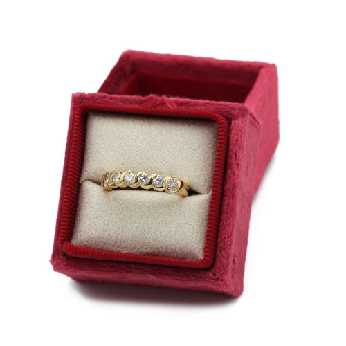 Bague 55 Demi-Alliance - Or jaune et diamants 58 Facettes 1068