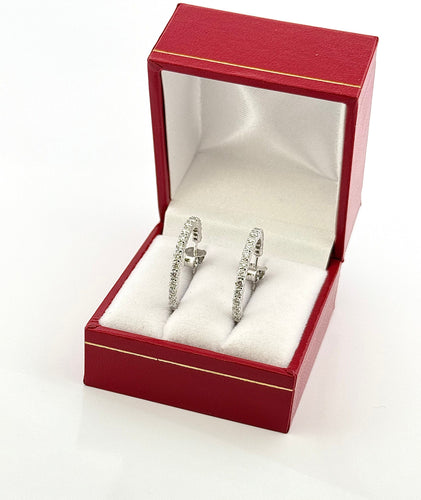 Boucles d'oreilles Boucles d’oreilles créole or blanc et diamants 58 Facettes