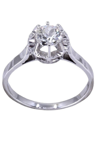 Bague 52 Solitaire or blanc diamant 0.55 carat 58 Facettes 058511