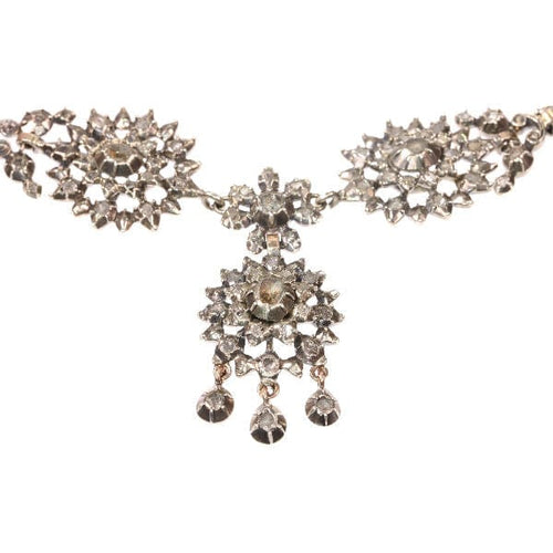 Collier L'amour d'un père : le collier de guirlande de diamants victorien des années 1850 58 Facettes 17073-0105