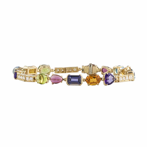 Bracelet BULGARI - Bracelet Allegra en or jaune, pierres de couleur et diamants 58 Facettes
