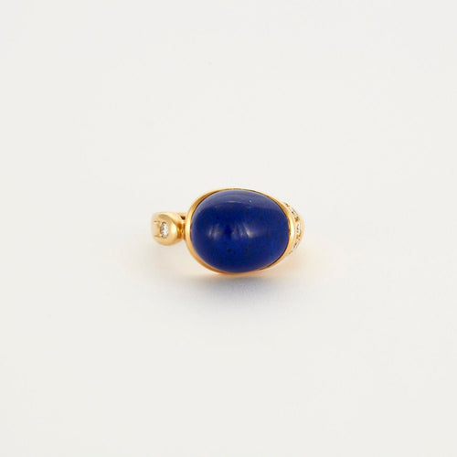Bague 46 Bague or jaune et lapis lazuli 58 Facettes LP513/10