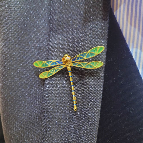 Broche Broche libellule en or jaune avec émail 58 Facettes GE12