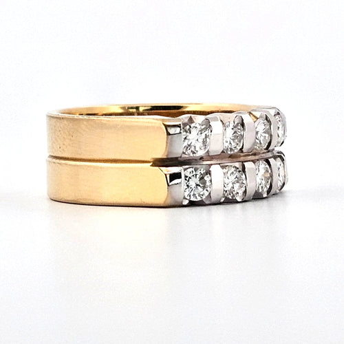 Bague 54 Bague en or jaune avec diamants 58 Facettes