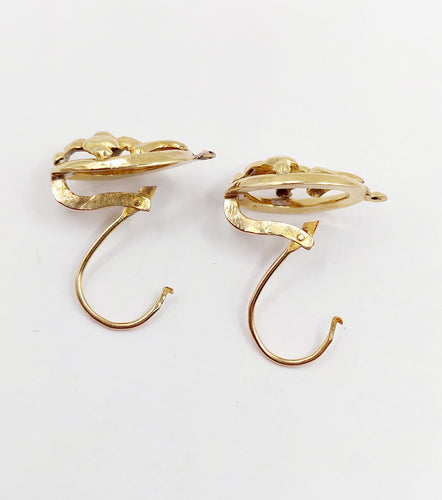 Boucles d'oreilles Dormeuses victoriennes or fleurs (circa 1890) poissardes 58 Facettes A06257