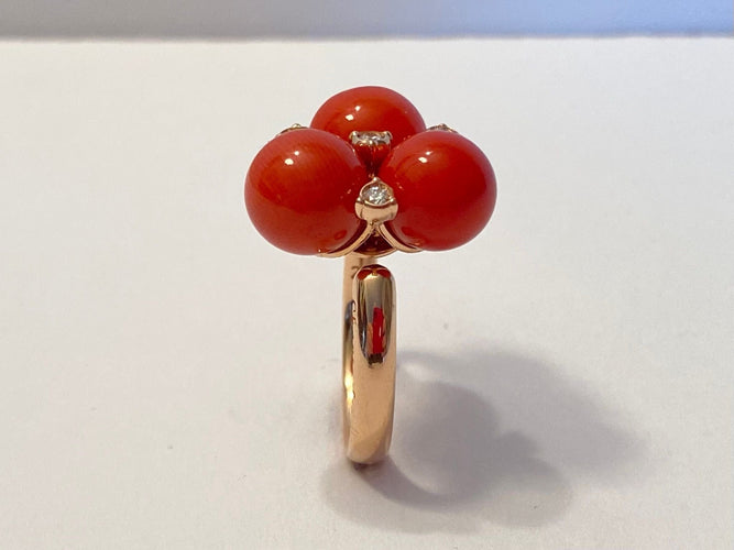 Bague 55 CHANTECLER - Bague Cherie en or rose 58 Facettes