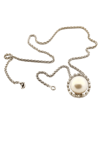 Collier Collier en or 18 carats diamants et perle de culture 58 Facettes