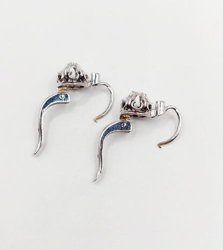 Dormeuses or blanc, diamants taille rose (circa 1900) 58 Facettes A05977