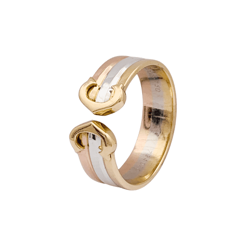 Bague 53 Bague Cartier, "Double C", trois tons d'or 58 Facettes 34388