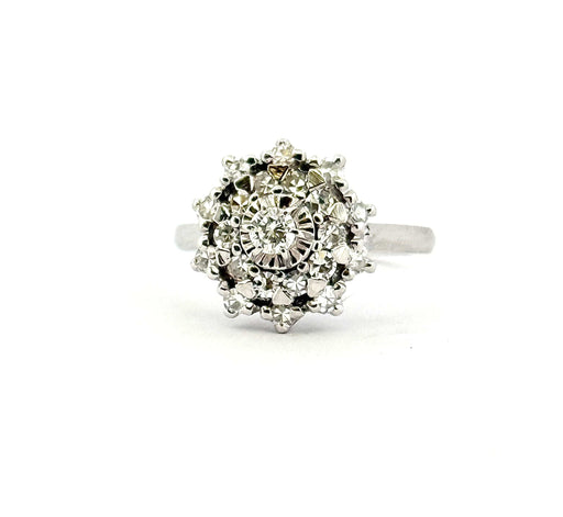 Bague 52 Bague en or blanc 18 carats et diamants 58 Facettes