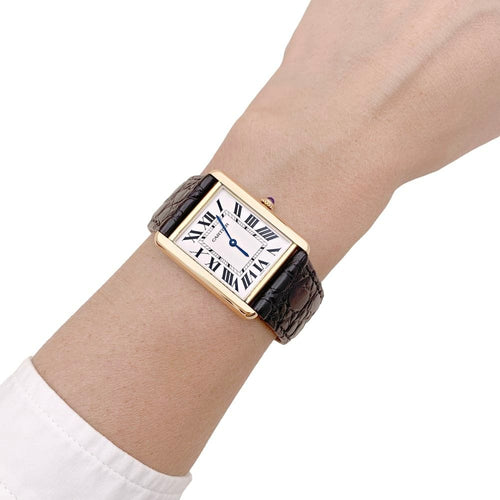 Montre Montre Cartier, "Tank Solo", or jaune et acier. 58 Facettes 34830