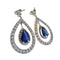 Boucles d'oreilles Boucles d'oreilles en platine de style Art déco avec diamants de 1,60 ct et saphir 58 Facettes A2135