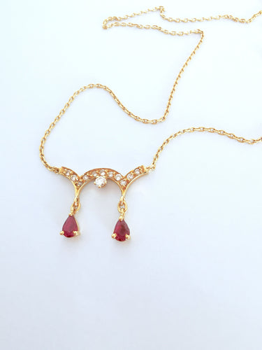 Collier Collier ras le cou Rubis et Diamants Or jaune 18K 58 Facettes 1759